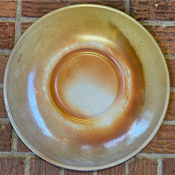 Vintage Monroe Salt Works Rooster Pattern Salt Glazed Large Pasta Platter 12.75” - Picture 3 of 5